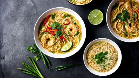 Spicy Laksa Johor - A Symphony of Creamy Coconut Broth and Fiery Chili Paste That Will Ignite Your Taste Buds!